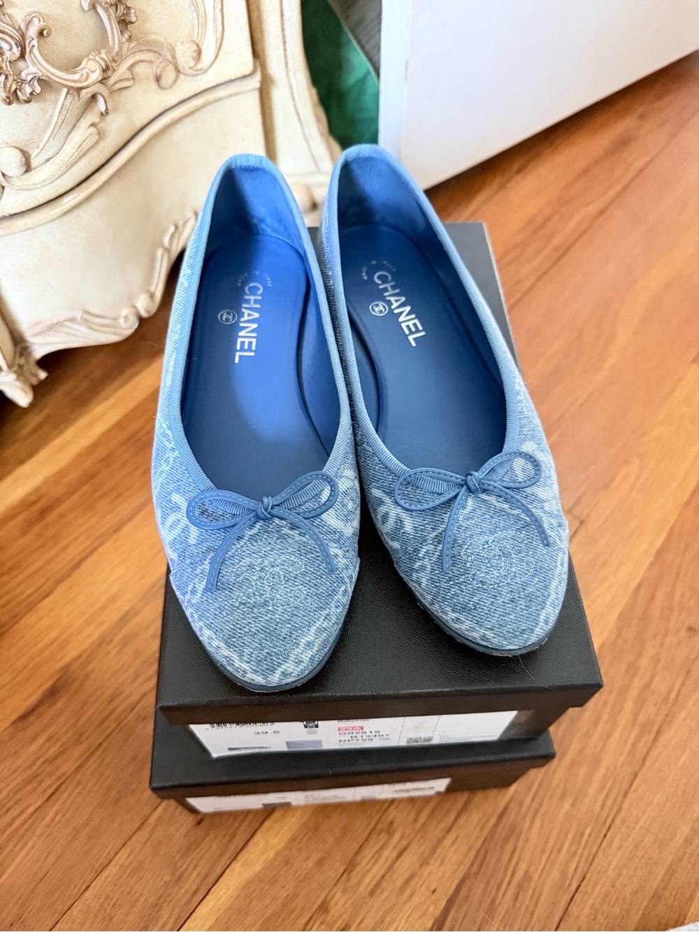 Chanel Blue Denim Ballet Flats 39.5 - Picture 5 of 7